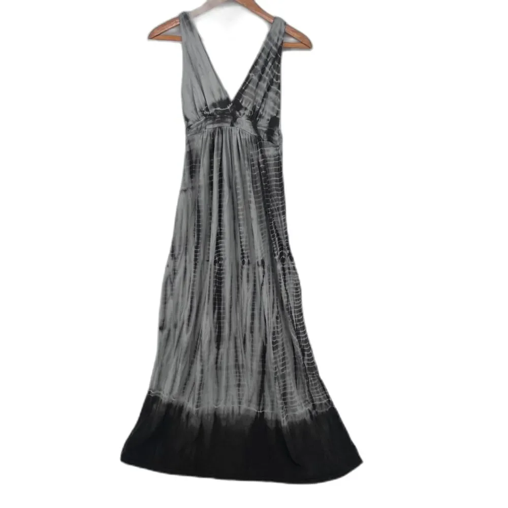 Romeo & Juliet Couture Sleeveless‎ Vneck Tie Dye Ombre Boho Beachy Dress Sz LG